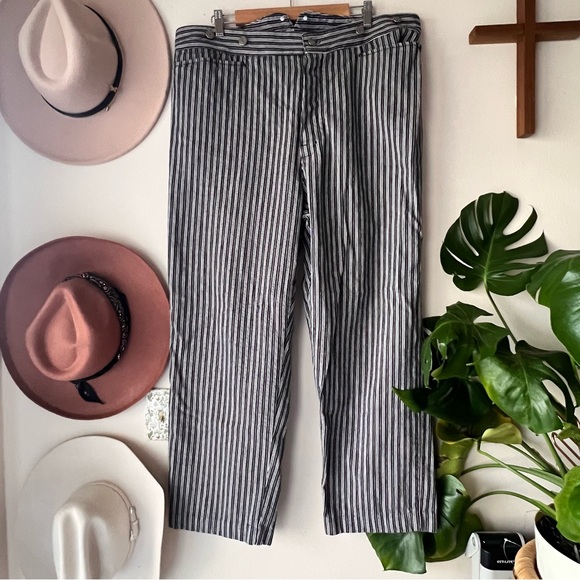 Vintage WAH MAKER striped‎ straight leg button front pants Women’s SIZE 40 - Picture 1 of 12